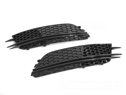 Nebelscheinwerfer Abdeckung Set für Audi A6 C7 2011-2014 schwarz Glanz