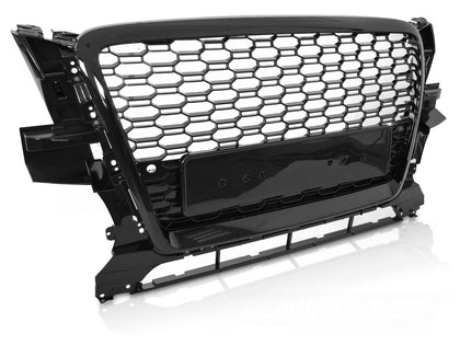 Sport Kühlergrill für Audi Q5 8R 2008-2012 Glanzschwarz PDC Frontgrill Maske
