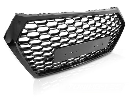 Sport Grill Kühlergrill für Audi Q5 FY 2016-2020 Glanzschwarz mit PDC & Kamera