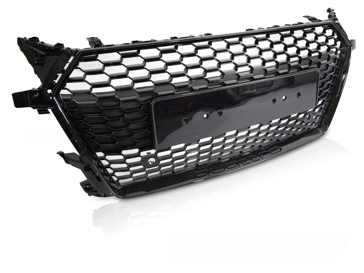 Sport Kühlergrill für Audi TT 8S 2014-2018, Glanz Schwarz Frontgrill mit PDC-Vorbereitung