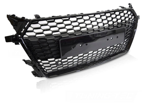 Sport Kühlergrill für Audi TT 8S 2014-2018, Glanz Schwarz Frontgrill mit PDC-Vorbereitung
