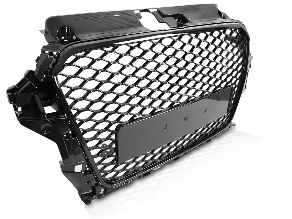 Sport Kühlergrill Audi A3 8V 2012-2016 Glanz Schwarz mit PDC Halter