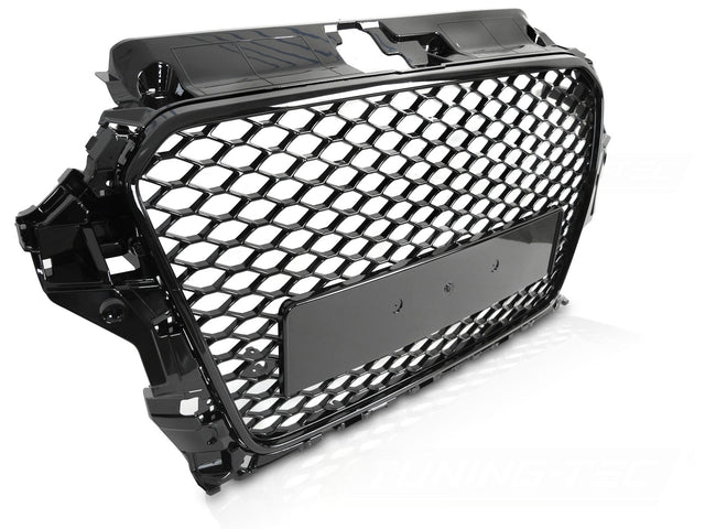 Sport Kühlergrill Audi A3 8V 2012-2016 Glanz Schwarz mit PDC Halter