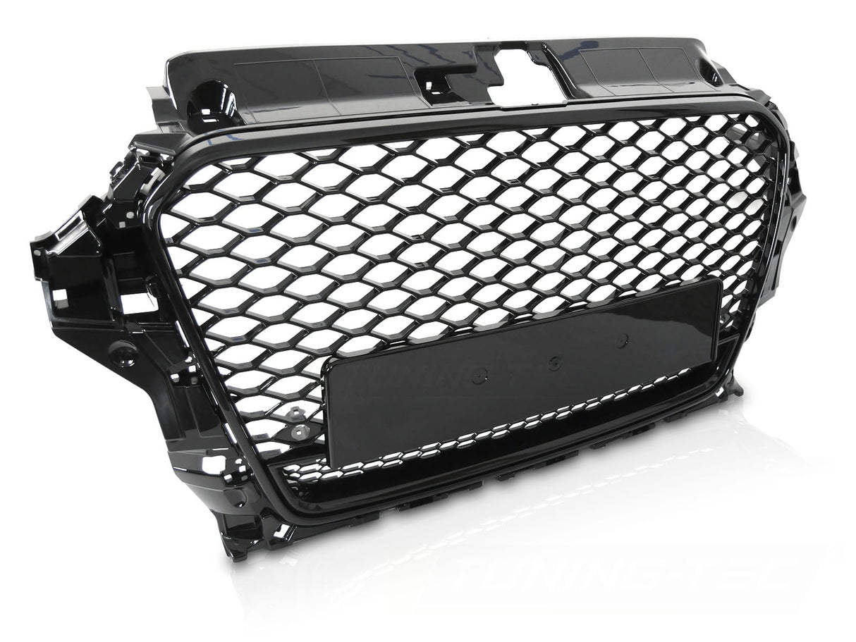 Sport Kühlergrill für Audi A3 8V 2012-2016 Glanz Schwarz mit PDC Halterung