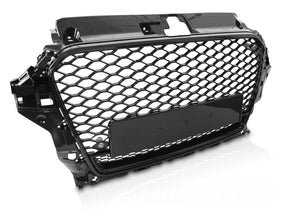 Sport Kühlergrill für Audi A3 8V 2012-2016 Glanz Schwarz mit PDC Halterung