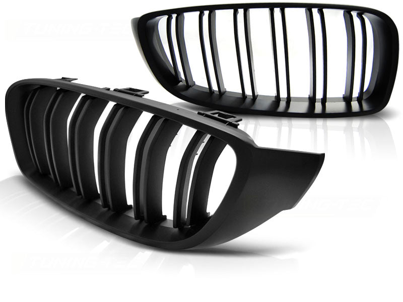 Sport Kühlergrill Nieren Set schwarz Glanz für BMW 4er F32 F33 F36 Tuning Zubehör
