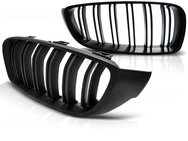 Sport Kühlergrill Nieren Set schwarz Glanz für BMW 4er F32 F33 F36 Tuning Zubehör
