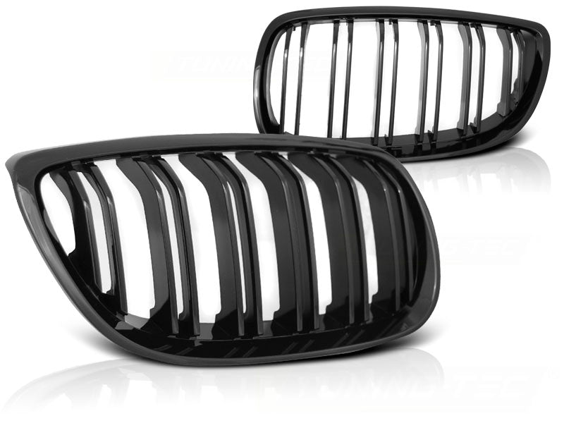 Sport Kühlergrill Doppelsteg Glanz Schwarz für BMW 3er E92 E93 Nieren