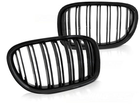 Nieren Kühlergrill Set Doppelsteg Glanz Schwarz 2009-2015 Tuning für BMW 7er F01