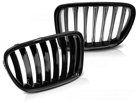 Glanzschwarzes Kühlergrill Set für BMW X1 E84 LCI 2012-2014, Frontgrill Tuning Zubehör