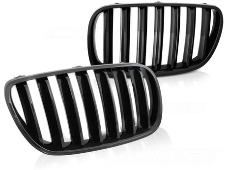 Frontgrill Nieren Set Schwarz Glanz, Tuning Zubehör für BMW X3 E83 LCI