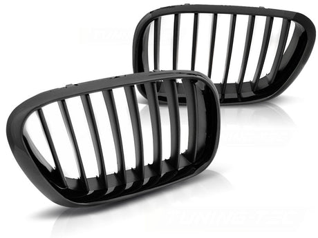 Sport Kühlergrill Set für BMW X5 E53 Nieren Glossy Schwarz Rahmen Tuning Zubehör