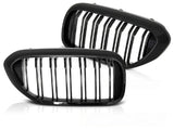 Sportgrill Frontgrill für BMW 5er G30 G31 glanz schwarz Set