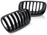 Schwarze Glanz Frontgrill Nieren Set für BMW X5 E70 X6 E71 2008-2014 Tuning Zubehör