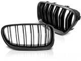 Sport Kühlergrill Set Doppelsteg Glanz Schwarz für BMW 5er F10 F11 Tuning Zubehör