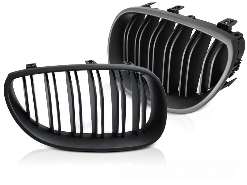 Sport Nieren Kühlergrill Doppelsteg schwarz Glanz für BMW 5er E60 E61 Tuning Zubehör