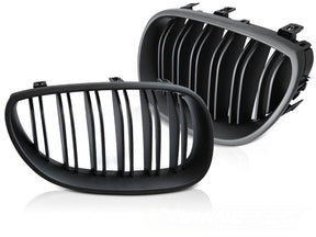 Sport Nieren Kühlergrill Doppelsteg schwarz Glanz für BMW 5er E60 E61 Tuning Zubehör