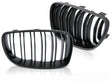Sport Kühlergrill Set Doppelsteg schwarz für BMW 1er E81 E82 E87 E88 2007-2011
