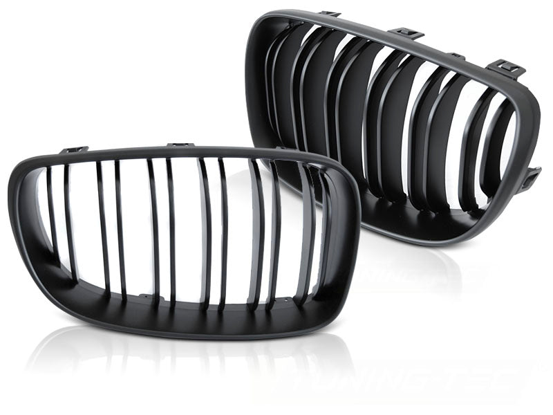 Sport Kühlergrill Set Doppelsteg schwarz für BMW 1er E81 E82 E87 E88 2007-2011
