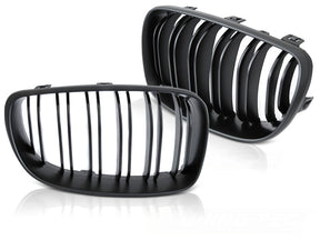 Sport Kühlergrill Set Doppelsteg schwarz für BMW 1er E81 E82 E87 E88 2007-2011