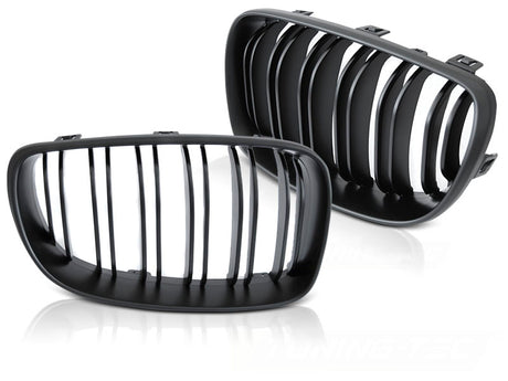 Sport Kühlergrill Set Doppelsteg schwarz für BMW 1er E81 E82 E87 E88 2007-2011