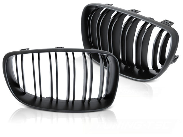 Sport Kühlergrill Set Doppelsteg schwarz für BMW 1er E81 E82 E87 E88 2007-2011