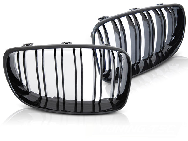 Sport Nieren Grill Set für BMW 1er E81 E82 E87 E88 2007-2011 Glossy Schwarz