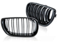 Sport Kühlergrill Nieren Set Glossy Black Doppelsteg für BMW 3er E46 2001-2005
