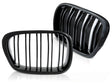 Sport Nieren Grill Set Doppelsteg Glanz Schwarz für BMW 5er E39 1995-2003