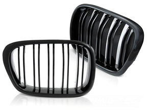Sport Nieren Grill Set Doppelsteg Glanz Schwarz für BMW 5er E39 1995-2003