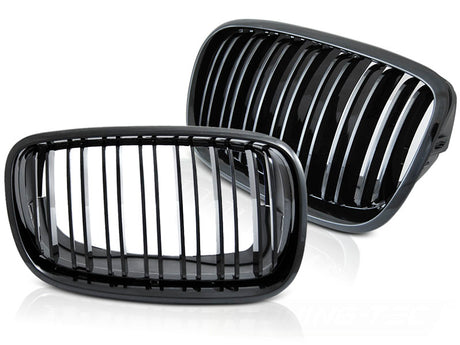 Sport Kühlergrill Doppelsteg für BMW X5 E70 X6 E71 2008-2014 Glossy Schwarz