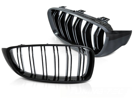 Glanz schwarzes Sport Grill Set Doppelsteg für BMW 4er F32 F33 F36 2013-2020