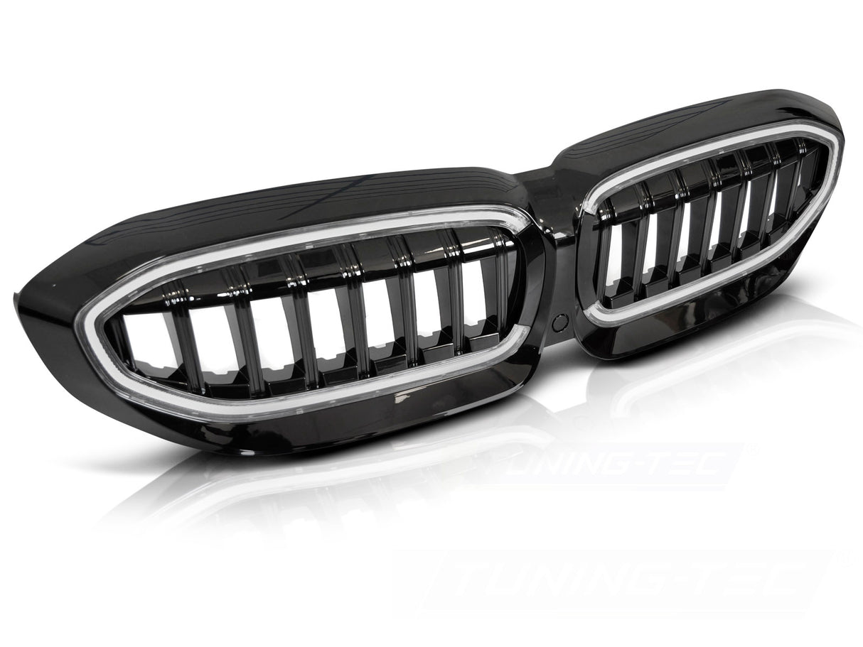 grill schwarz Glanz mit LED Beleuchtung Tuning für BMW 3er G20 G21 Kühler