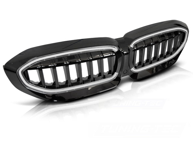 grill schwarz Glanz mit LED Beleuchtung Tuning für BMW 3er G20 G21 Kühler