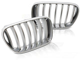 Chrom Titan Frontgrill Set für BMW X3 F25 2010-2014 Kühlergrill Nieren Tuning