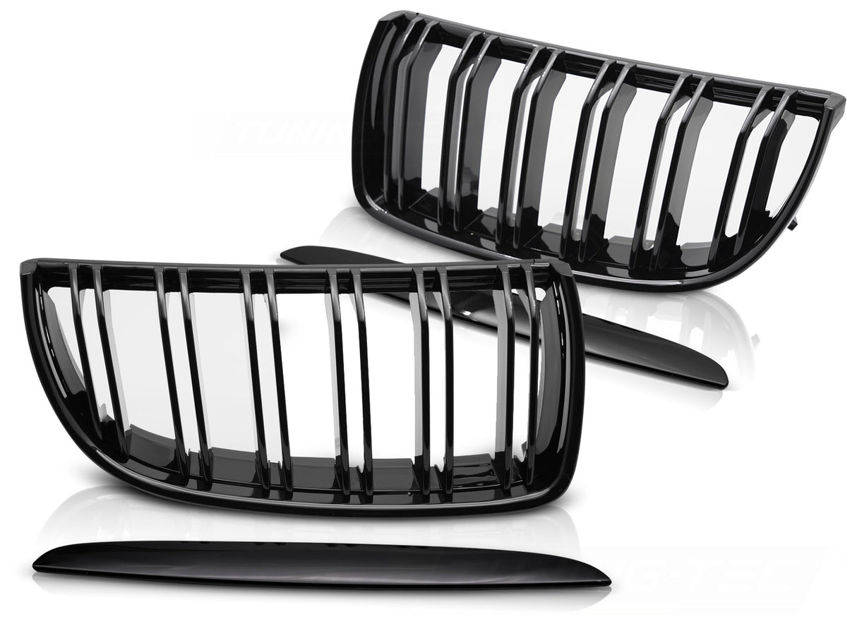 Sport Frontgrill Nieren Set Glanz Schwarz für BMW 3er E90 E91 Tuning Zubehör