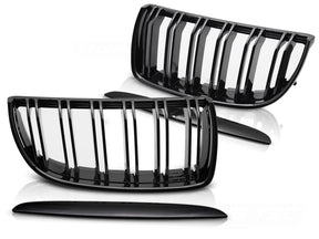 Sport Frontgrill Nieren Set Glanz Schwarz für BMW 3er E90 E91 Tuning Zubehör