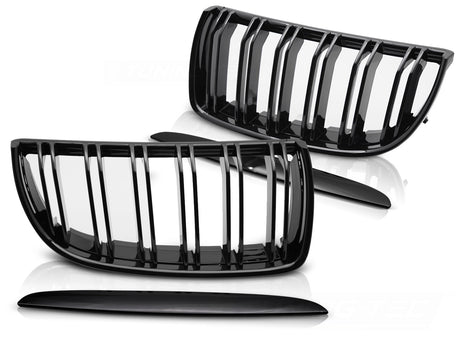 Sport Frontgrill Nieren Set Glanz Schwarz für BMW 3er E90 E91 Tuning Zubehör
