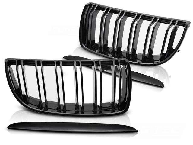 Sport Frontgrill Nieren Set Glanz Schwarz für BMW 3er E90 E91 Tuning Zubehör