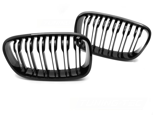 Sport Kühlergrill Nieren Doppelsteg schwarz Glanz für BMW 1er F20 F21 Tuning Zubehör
