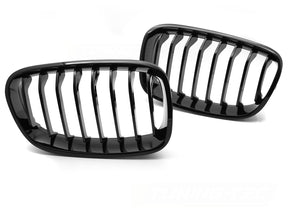 Glanzschwarzes Sport Kühlergrill Set für BMW 1er F20 F21 Nieren Grill
