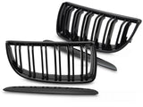 Sport Kühlergrill Set Doppelsteg Schwarz Glanz für BMW 3er E90 E91 2005-2008 Tuning Zubehör