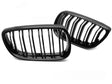 Sport Kühlergrill Set Doppelsteg Schwarz Glanz für BMW 3er E92 E93 Tuning Zubehör
