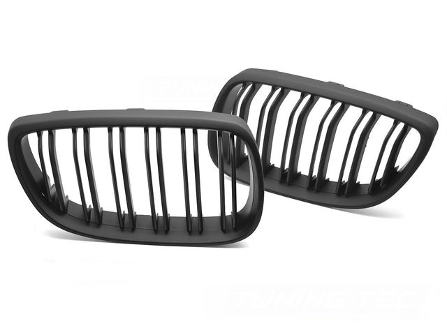 Sport Kühlergrill Nieren Set für BMW 3er E92 E93 Doppelsteg schwarz glänzend