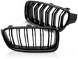 Sport Nieren Grill Set Doppelsteg Schwarz Glanz für BMW 3er F30 F31 Tuning Zubehör