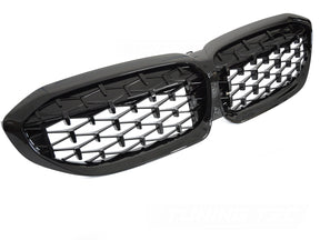 Diamond Kühlergrill schwarz für BMW 3er G20 G21 2019-2022 mit Kamera