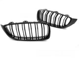 Sport Kühlergrill Doppelsteg Glanz Schwarz für BMW F32 F33 F36 Nieren Tuning