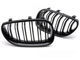 Sport Kühlergrill Set Doppelsteg Schwarz Glanz für BMW E60 E61 Tuning