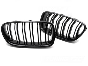 Glanz schwarzes Doppelsteg Kühlergrill Set für BMW F10 F11 2010-2016 Tuning Zubehör