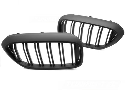 Sport Kühlergrill Nieren Set für BMW 5er G30 G31 2017-2020 Doppelsteg Schwarz